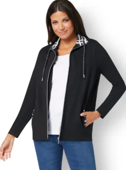 Shirtjacke mit grafischem Druck, innen