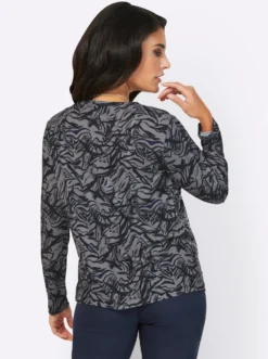 Shirtjacke mit silberfarbenem Folien-Druck
