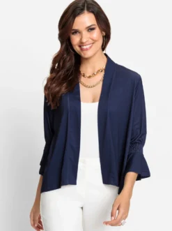Shirtjacke mit Volants an den Ärmeln
