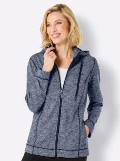 Shirtjacke mit weitenregulierbarer Kapuze