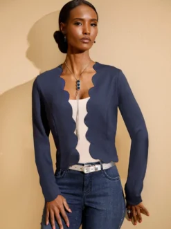 Shirtjacke mit Wellen-Kanten