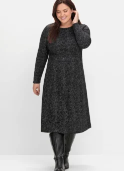 Shirtkleid mit Jacquardmuster bedruckt