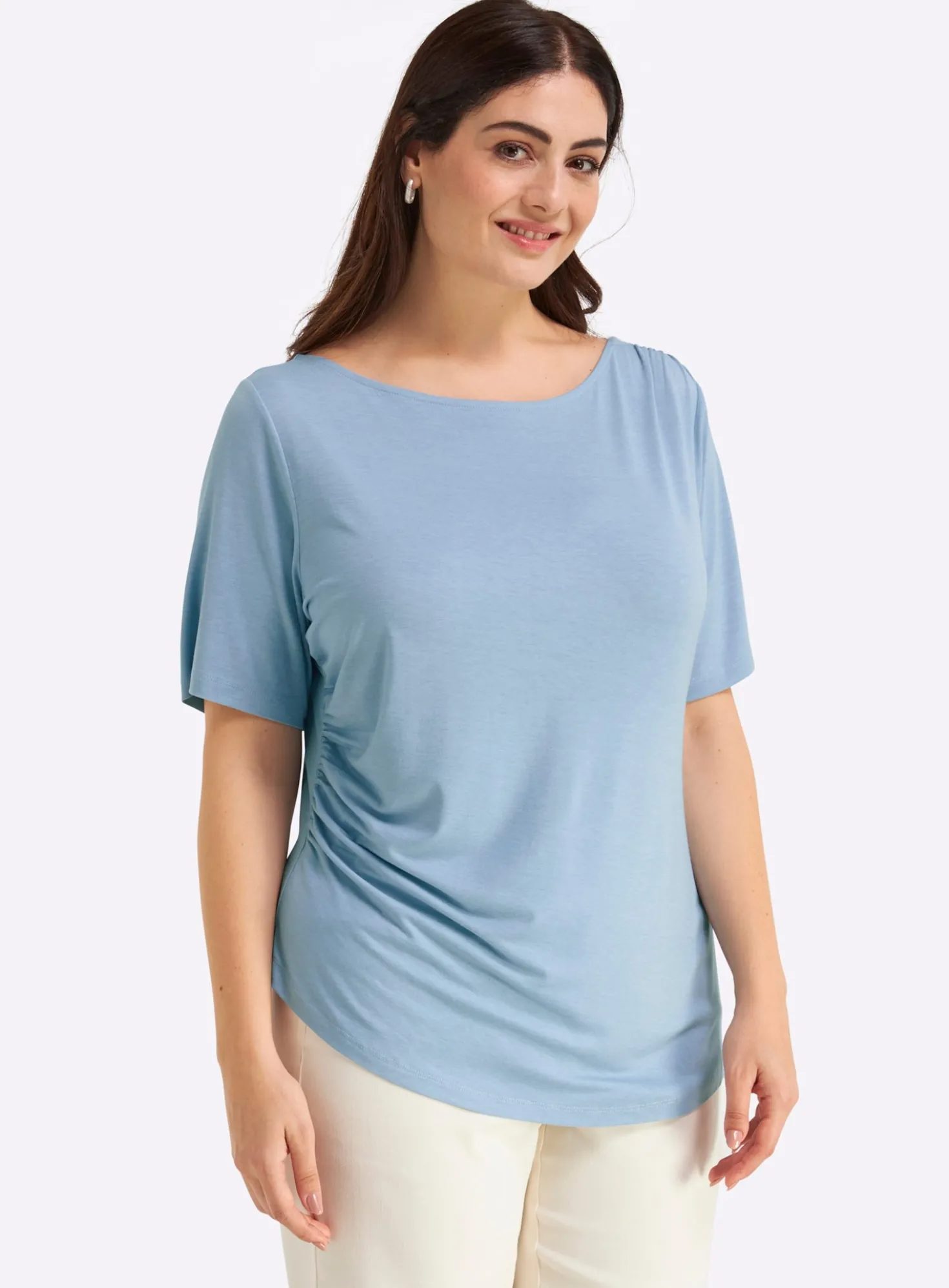 Shirt mit Drapierungen in der Taille