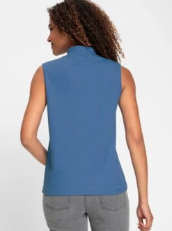 Shirttop mit Stehkragen, pflegeleicht