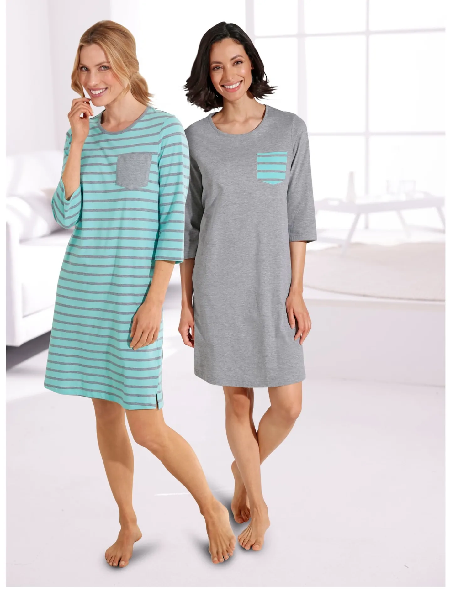 Sleepshirts im Baumwoll-Mix