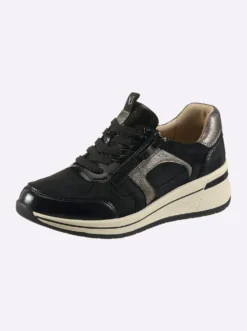 Sneaker mit kontrastfarbener Sohle, Weite H