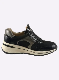 Sneaker mit kontrastfarbener Sohle, Weite H
