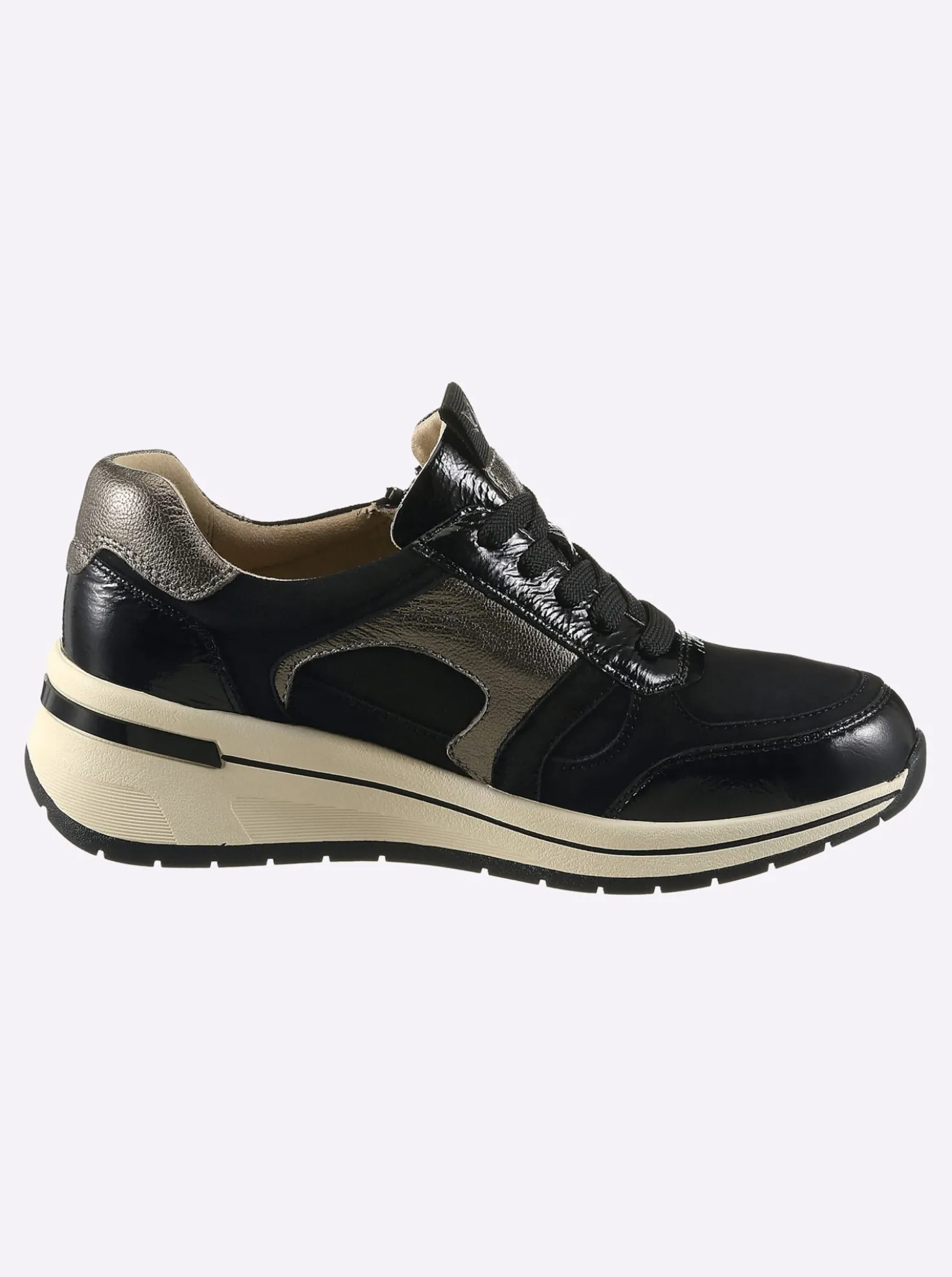 Sneaker mit kontrastfarbener Sohle, Weite H