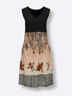 Sommerkleid mit V-Ausschnitt, bedruckt