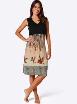Sommerkleid mit V-Ausschnitt, bedruckt