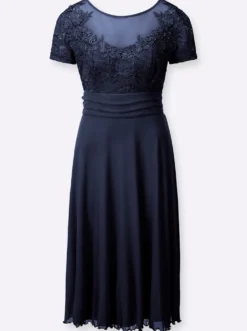 Spitzenkleid mit Mesh-Partien