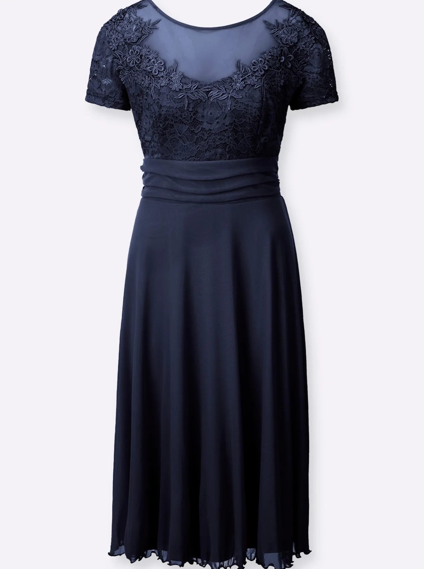 Spitzenkleid mit Mesh-Partien
