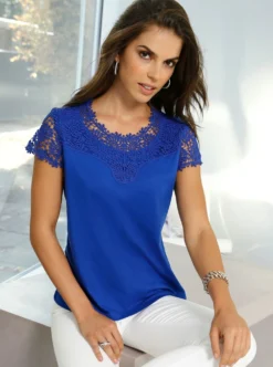 Spitzenshirt mit blickdichten Elementen