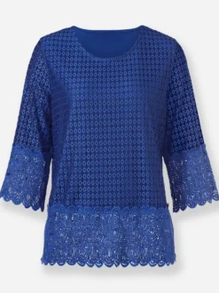 Spitzenshirt mit blickdichtem Futter