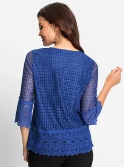 Spitzenshirt mit blickdichtem Futter