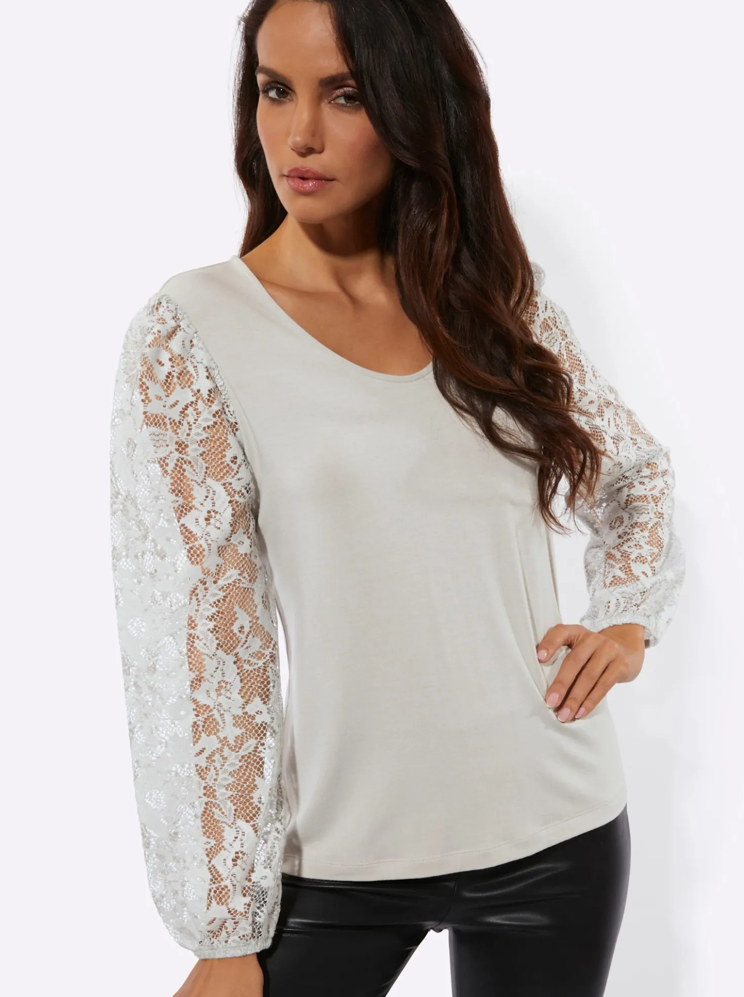 Spitzenshirt mit Lyocell