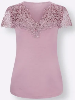 Spitzenshirt mit transparenter Spitze