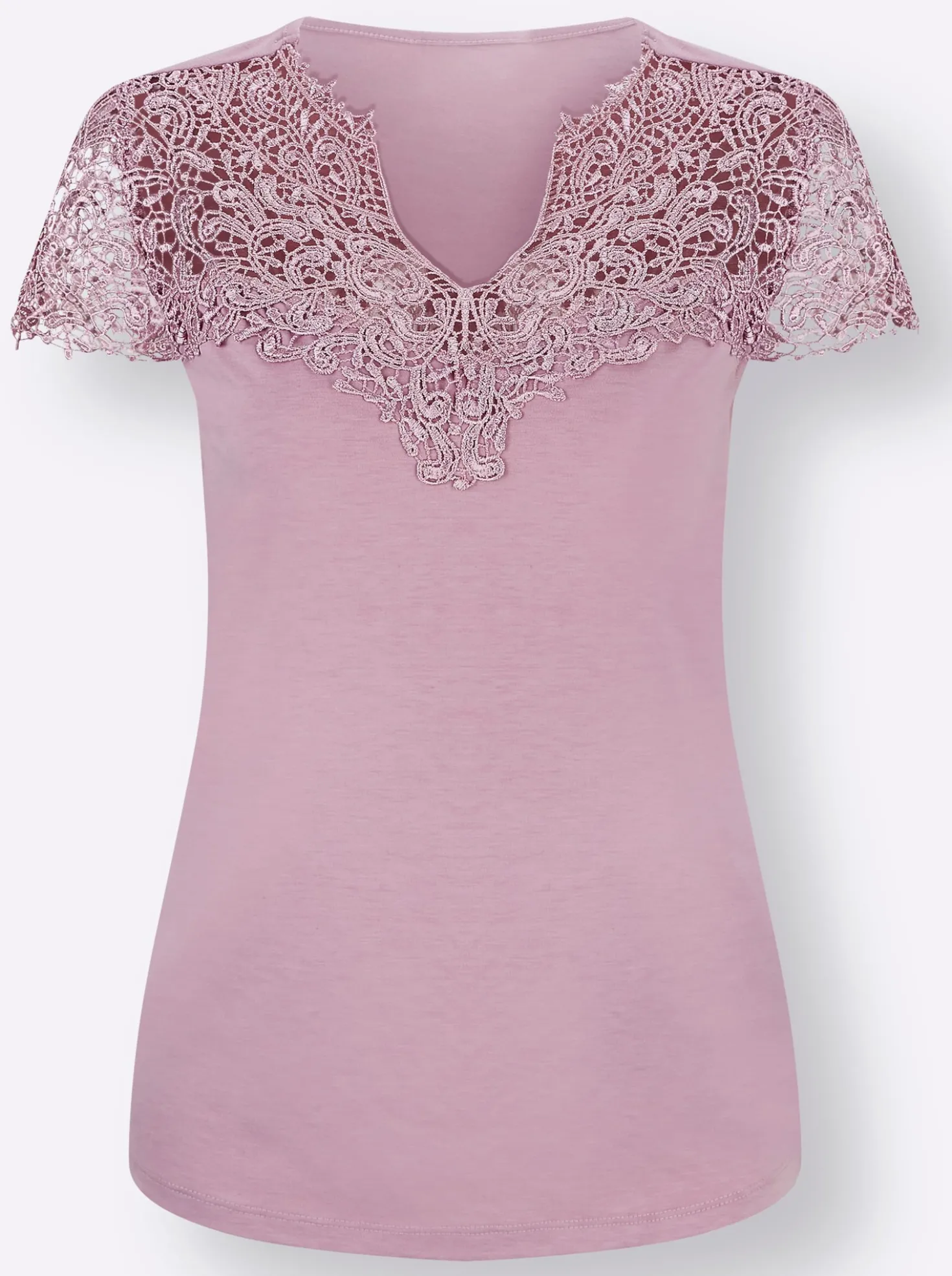Spitzenshirt mit transparenter Spitze