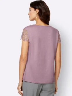 Spitzenshirt mit transparenter Spitze