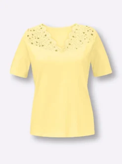 Spitzenshirt mit V-Ausschnitt