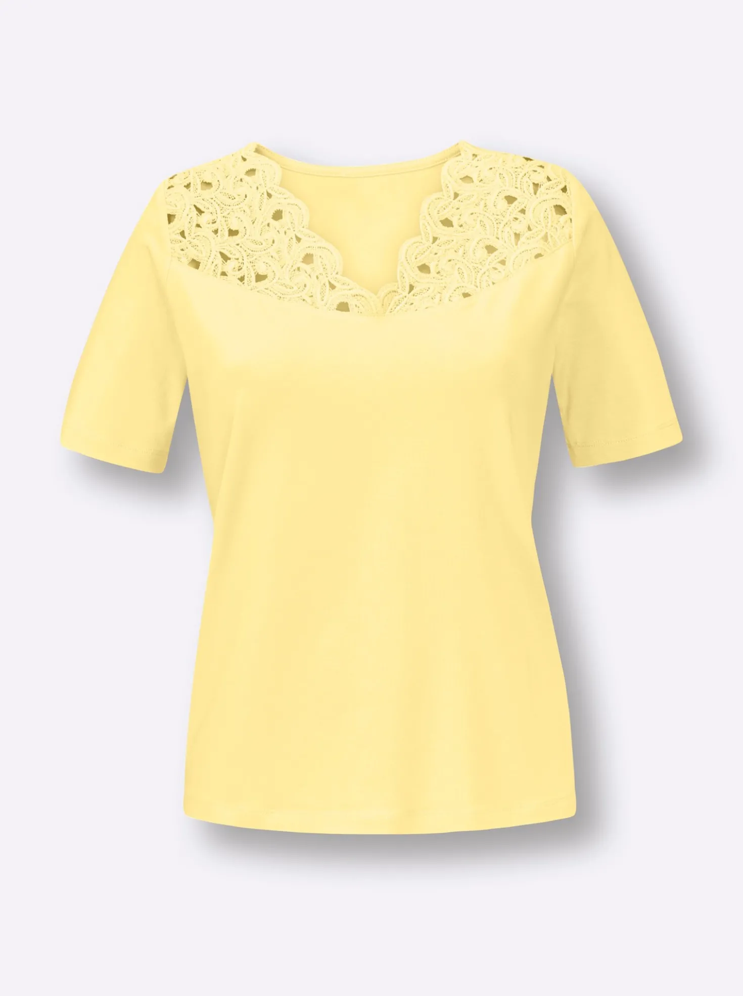Spitzenshirt mit V-Ausschnitt