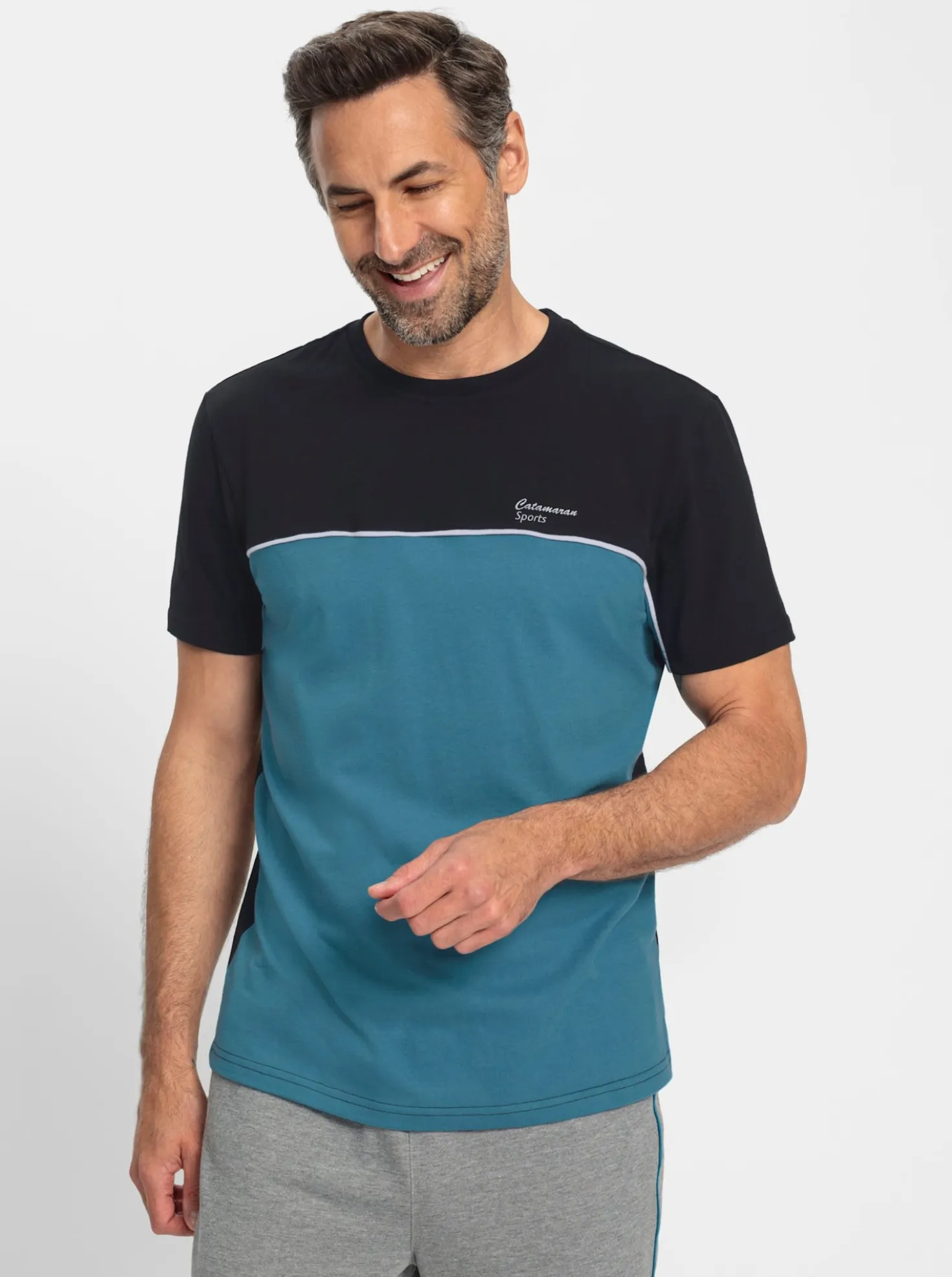 Sportshirt mit einfarbigem Rückenteil