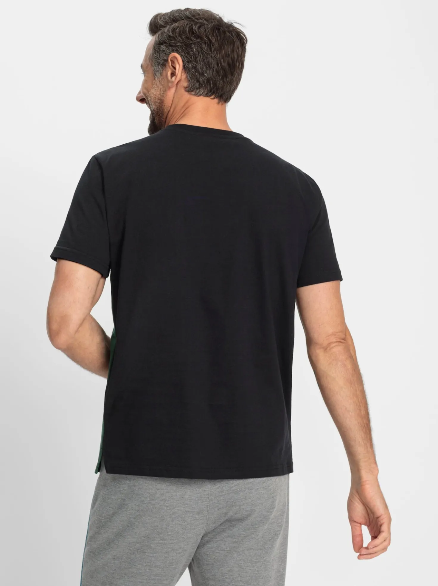 Sportshirt mit einfarbigem Rückenteil