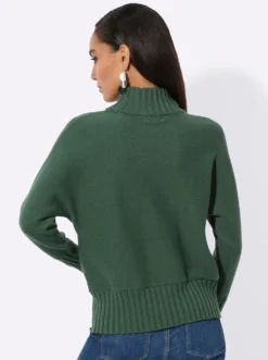 Stehkragenpullover im hochwertigen Modal-Mix