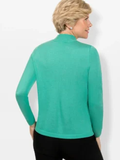 Stehkragenpullover mit Ajour-Muster