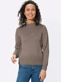 Stehkragenpullover mit Baumwolle
