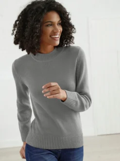 Stehkragenpullover mit Baumwolle