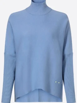 Stehkragenpullover mit Fledermaus-Ärmeln