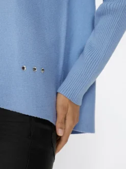 Stehkragenpullover mit Fledermaus-Ärmeln