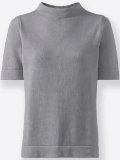 Stehkragenpullover mit Halbarm