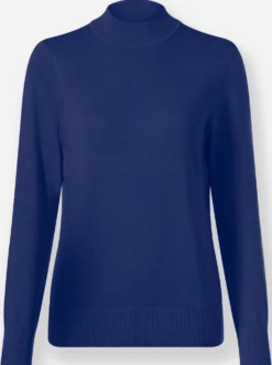 Stehkragenpullover mit Ripp-Abschlüssen
