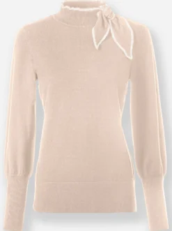 Stehkragenpullover mit seitlicher Schluppe