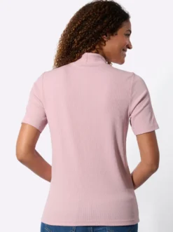 Stehkragenshirt in Baumwoll-Qualität