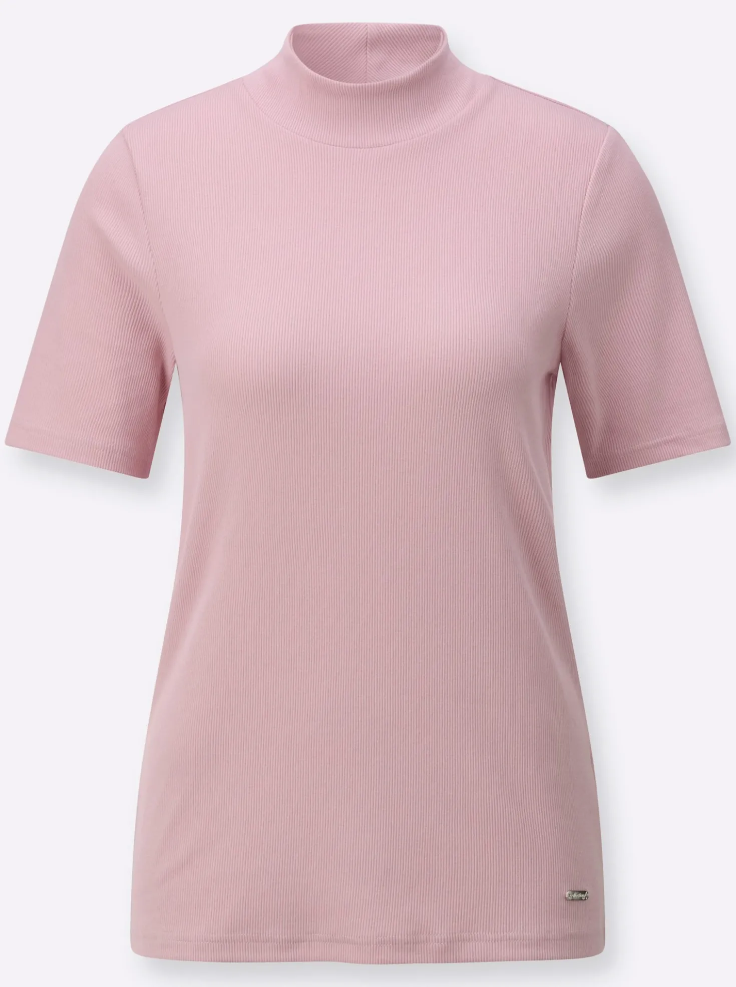 Stehkragenshirt in Baumwoll-Qualität