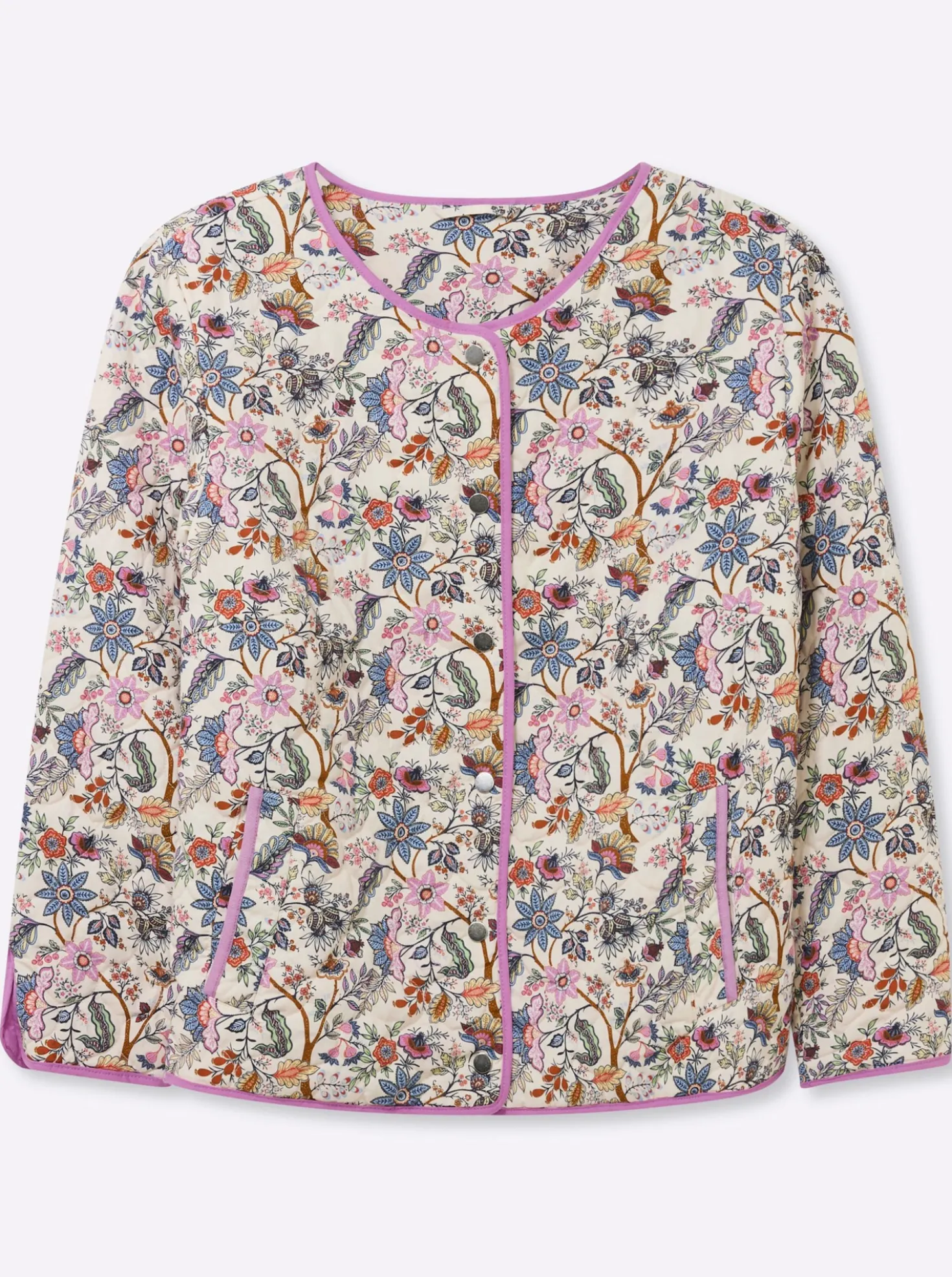 Steppjacke mit Allover-Blumenmuster