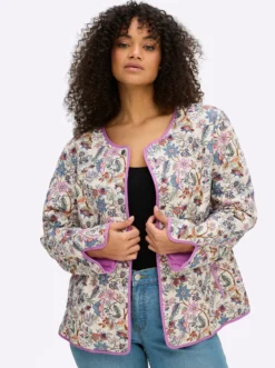 Steppjacke mit Allover-Blumenmuster