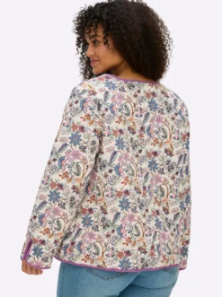 Steppjacke mit Allover-Blumenmuster