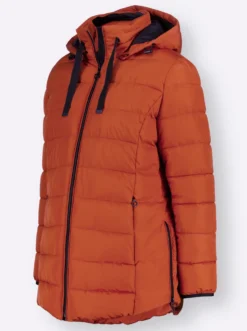 Steppjacke mit elastischer Kontrast-Paspelierung