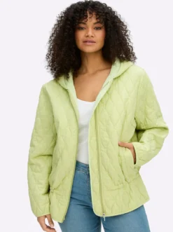 Steppjacke mit Kapuze und Kordelzug