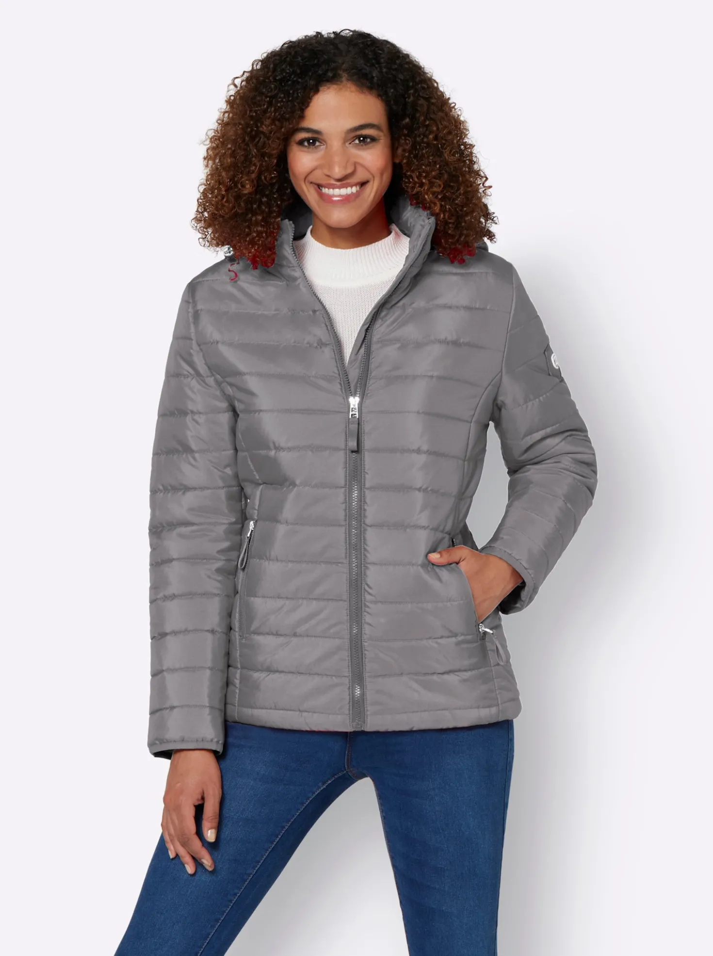 Steppjacke mit kontrastfarbenen Akzenten