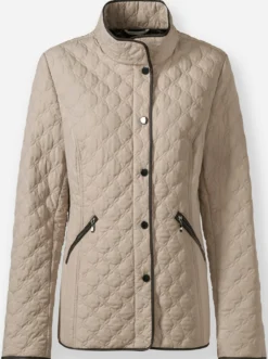 Steppjacke mit kontrastfarbenen Paspeln