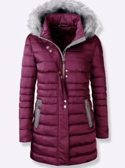 Steppjacke mit Pelz-Imitat