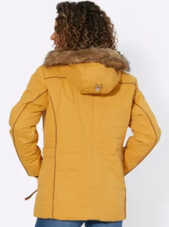 Steppjacke mit Pelz-Imitat, abknöpfbar