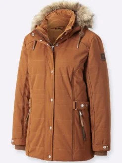 Steppjacke mit Pelz-Imitat, abknöpfbar