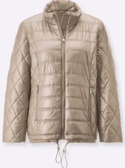 Steppjacke mit Tunnelzug am Saum