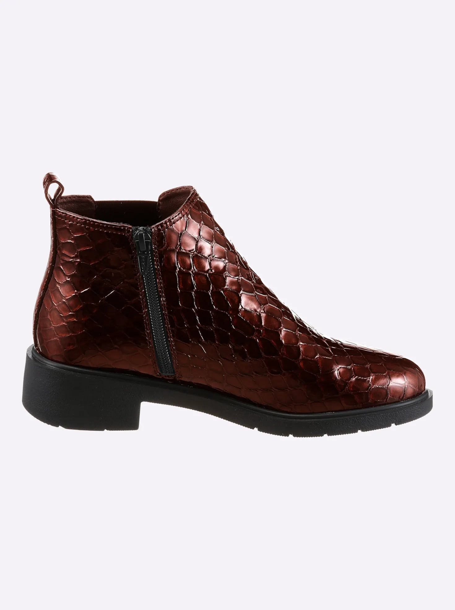 Stiefelette mit Prägung im Kroko-Look